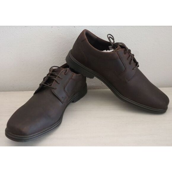 Rockport CI3076 Men's Sz 9.5W Brown Robinsyn Waterproof Plain Toe Oxford - Picture 1 of 7